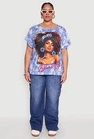 Womens Plus Size Blessed Life Graphic Tee, Blue, Size 1X