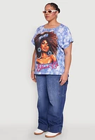 Womens Plus Size Blessed Life Graphic Tee, Blue, Size 1X