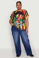 Womens Plus Size Black Queen Graphic Tee, Multi, Size 2X