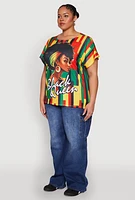 Womens Plus Size Black Queen Graphic Tee, Multi, Size 2X