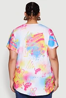 Womens Plus Size Living My Good Life Graphic Tee, Multi, Size 2X