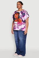 Womens Plus Baby Girl Graphic Print Tee, Multi,