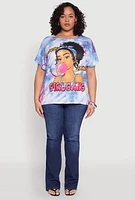 Womens Plus Size Girl Gang Graphic Tee, Blue, Size 2X