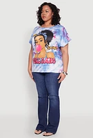 Womens Plus Size Girl Gang Graphic Tee, Blue, Size 2X