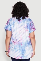 Womens Plus Size Girl Gang Graphic Tee, Blue, Size 2X
