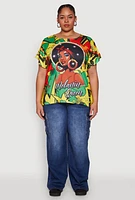 Womens Plus Size Melanin Queen Graphic Tee, Multi, Size 2X