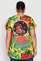 Womens Plus Size Melanin Queen Graphic Tee, Multi, Size 2X