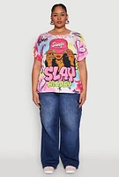 Womens Plus Size Slay All Day Graphic Tee, Multi, Size 2X