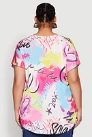 Womens Plus Size Slay All Day Graphic Tee, Multi, Size 2X
