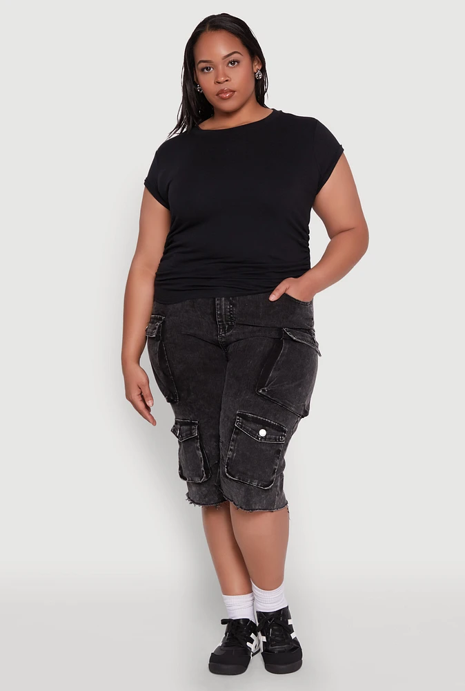 Womens Plus Side Ruched Tee,