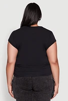 Womens Plus Side Ruched Tee,