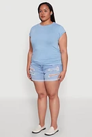 Womens Plus Side Ruched Tee, 1X