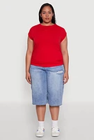 Womens Plus Side Ruched Tee, 1X
