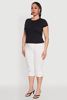 Womens Plus Short Sleeve Crew Neck Tee,