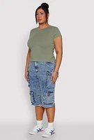Womens Plus Short Sleeve Crew Neck Tee,