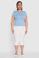 Womens Plus Short Sleeve Crew Neck Tee,