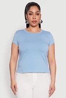 Womens Plus Short Sleeve Crew Neck Tee,