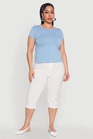 Womens Plus Short Sleeve Crew Neck Tee,