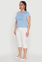 Womens Plus Short Sleeve Crew Neck Tee,
