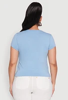 Womens Plus Short Sleeve Crew Neck Tee,