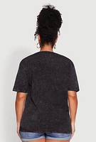 Womens Plus Size Notch Neck T Shirt, Black, Size 3X