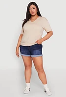 Womens Plus Notch Neck T Shirt,