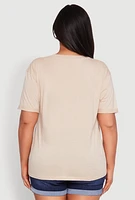 Womens Plus Notch Neck T Shirt,