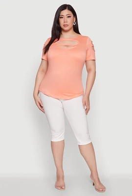 Womens Plus Cut Out Tee,