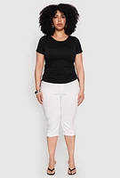 Womens Plus Size Seamless Rib Knit Tee, Black, Size 3X-4X