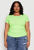 Womens Plus Seamless Rib Knit Tee,