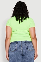 Womens Plus Seamless Rib Knit Tee,