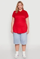 Womens Plus Kangaroo Pocket Tunic Hooded Top,
