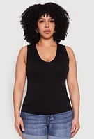 Womens Plus Seamless V Neck Rib Knit Top,