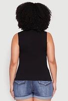 Womens Plus Seamless V Neck Rib Knit Top,