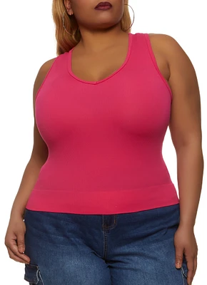 Womens Plus Basic Seamless Tank Top,