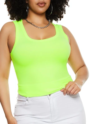 Womens Plus Seamless Scoop Neck Tank Top,