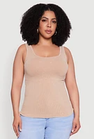 Womens Plus Trendy Mineral Wash Side Ruched Tank Top,
