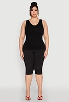 Womens Plus Seamless Rib Knit Tank Top,