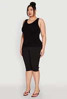 Womens Plus Seamless Rib Knit Tank Top,