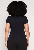 Womens Plus Seamless Notch Neck Tee,