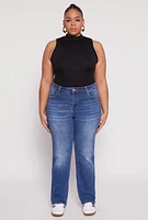 Womens Plus Sleeveless Mock Neck Top,