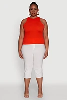 Womens Plus Basic Crew Neck Tank Top,