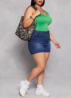 Womens Plus Size Scoop Back Tank Top, Green, Size 2X-3X