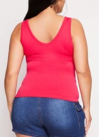 Womens Plus Scoop Back Tank Top, 1X-2X