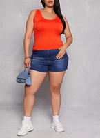 Womens Plus Size Scoop Back Tank Top, Orange, Size 1X-2X