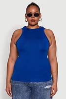 Womens Plus Seamless Crew Neck Tank Top,