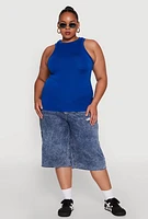 Womens Plus Seamless Crew Neck Tank Top,