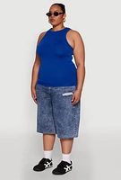 Womens Plus Seamless Crew Neck Tank Top,