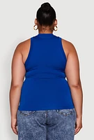 Womens Plus Seamless Crew Neck Tank Top,