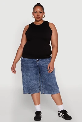 Womens Plus Seamless Textured Knit Tank Top,